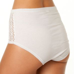 Triumph Cotton and Lace Full Brief 10000199 White