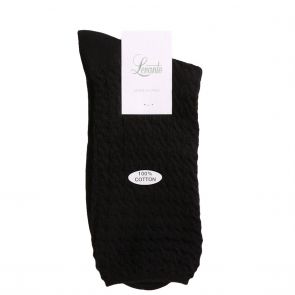 Levante 100% Textured Cotton Sock 100TECO Black