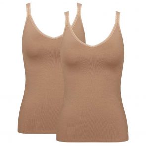 Sloggi Go Top Cotton Singlet 2-Pack 10207356 Nostalgic Brown