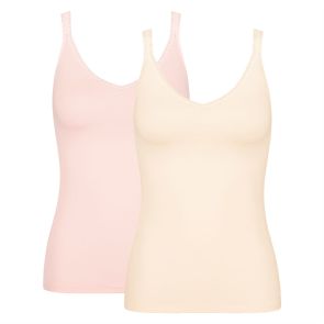 Sloggi Go Top Cotton Singlet 2-Pack 10207356 Brown Light Combination