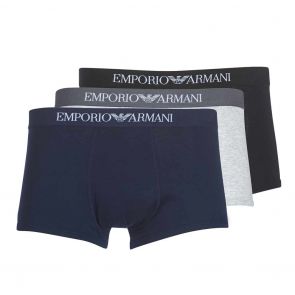 Emporio Armani Cotton Trunk 3-Pack 111610 CC722 Marine/Grey/Black
