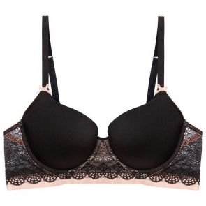 me by Bendon Geometric Lace Full Coverage Contour Bra 221-1167 Black/Toasted Almond