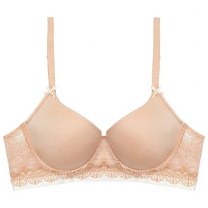 me by Bendon Geometric Lace Full Coverage Contour Bra 221-1167 Toasted Almond/Pristine