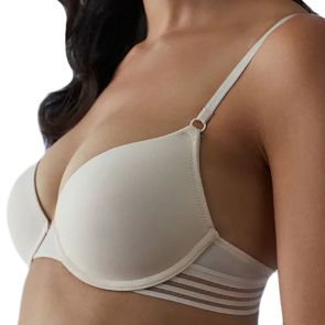 me by Bendon Stripe Elastic and Papertouch Demi Bra 29-1574 Silver Peony