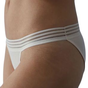me by Bendon Stripe Elastic and Papertouch Cheeky Pant 309-1574 Silver Peony