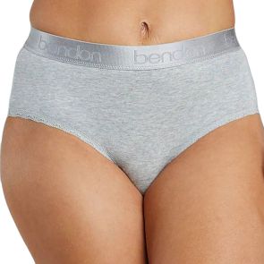 Bendon Cotton Logo High Rise Brief 32-7712 Grey Marle