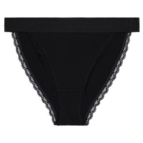 Bendon Cotton Logo Tanga Rise Brief 330-7712 Black