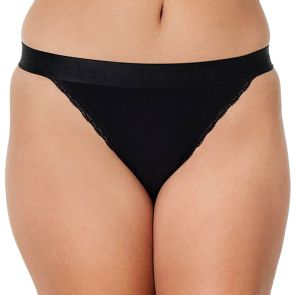 Bendon Cotton Logo Tanga Rise Brief 330-7712 Black