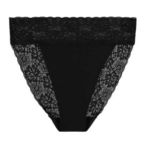 Bendon Lace Trim High Cut Brief 35-7700 Black
