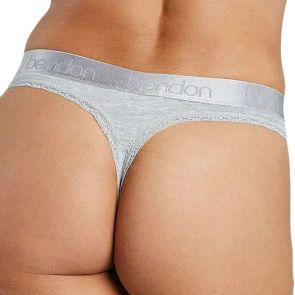 Bendon Cotton Logo Thong 37-7712 Grey Marle