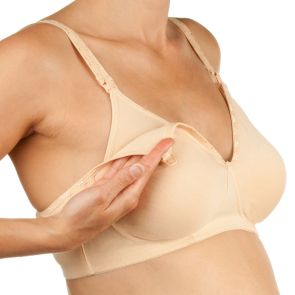 FINAL SALE Q-T Intimates Cotton Wirefree Nursing Bra Nude 381