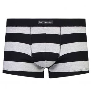 Bendon Man Low Rise Trunk 50-132 Black Rugby Stripe