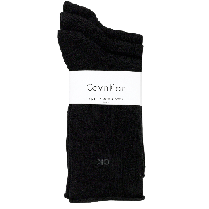 Calvin Klein Womens Emma Cotton Roll Top Socks 3-Pack ECK574 Black