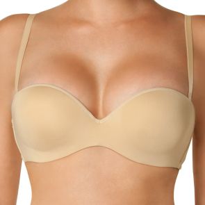 Le Mystere Sculptural Low Plunge Strapless Push-Up Bra Nude LE2755