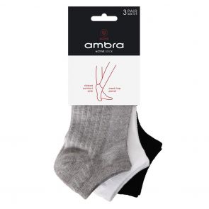 Ambra Active Socks 3-Pack AMACT3PK Grey/White/Black