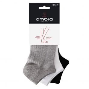 Ambra Active Socks 3-Pack Grey/White/Black