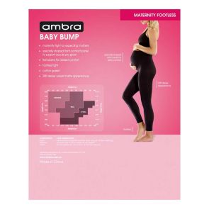 Ambra Baby Bump 200D Footless Tight Black