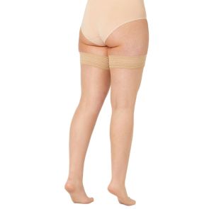 Ambra Sheer Pattern Top Satin Stay Up Natural