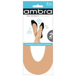 Ambra No Sweat Footlet 2-Pack Natural