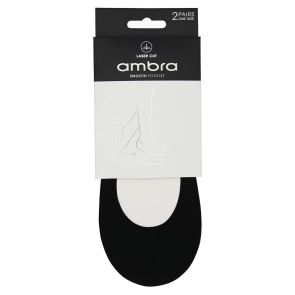Ambra Smooth Footlet 2 Pack Black