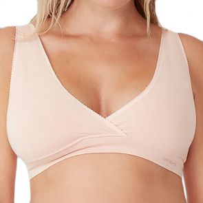 Ambra Bamboo Maternity Crossover Crop Putty Pink