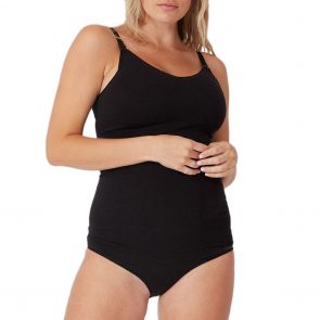 Ambra Bamboo Maternity Feeding Cami Charcoal Marle