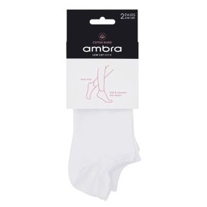 Ambra Ecostyle Organic Cotton Low Cut Socks 2-Pack White