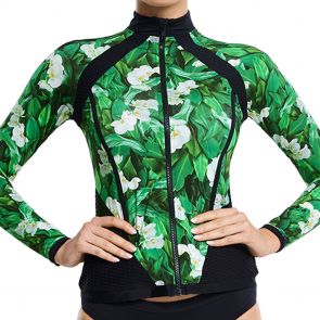 Aqua Blu Botanica Swim Rash Guard A9008BO Green