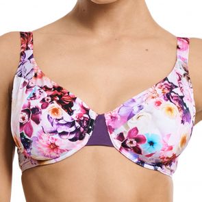 Aqua Blu Peony D/DD Cup Swim Bikini Top A9016PE Multi