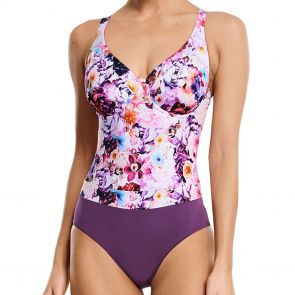 Aqua Blu Peony D/DE Cup Swim One Piece A9017PE Multi