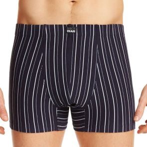 Bendon Man Cotton Stretch Trunk Navy/White B50-603