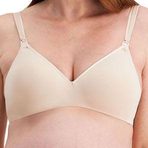 Berlei Barely There Cotton Rich Maternity Wire-Free Bra YZS9 Soft Powder