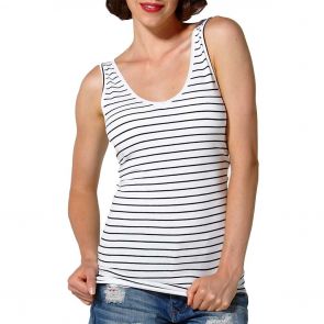 Betty Basics Celine Double Bind Scoop Tank White/Black Stripe BB201