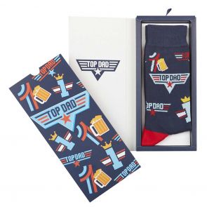 Bamboozld Mens Top Dad Sock Card Navy