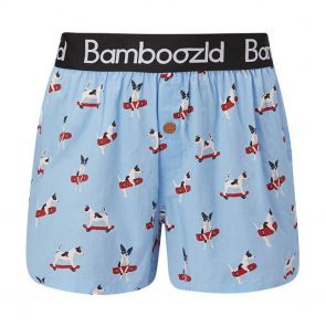 Bamboozld Mens Boxer Short Jack Russell Sky Blue