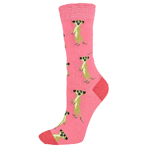 Bamboozld Womens Meerkat Bamboo Sock BBW19MEERW Pink
