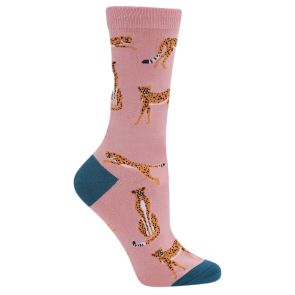 Bamboozld Womens Cheetara Bamboo Sock BBW22CHEETARAW Pink