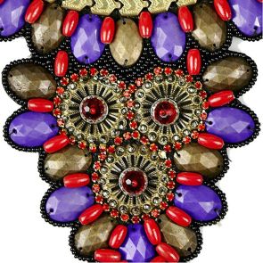 FINAL SALE Sistaco In My Light Beaded Necklace 77LGN L50 VB Red/Purple