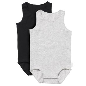 Bonds Wonderbodies Singletsuit 2-Pack BXW6A Black and Grey