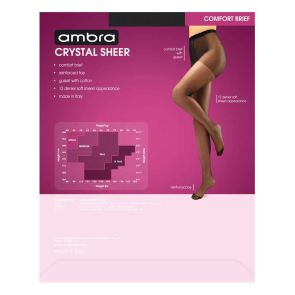 Ambra Crystal Sheer Classic Pantyhose Almost Black