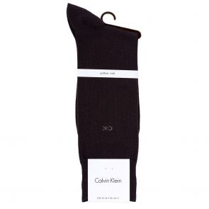 Calvin Klein Liam 14 Gauge Cotton Flat Knit Crew Socks ECB212 Chocolate
