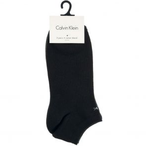 Calvin Klein Chloe CK Logo Liner Socks 3 Pack ECR774 Black