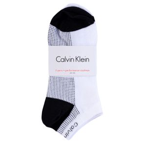 Calvin Klein Womens Julia Coolmax Colourblock Liner Socks 2-Pack ECT774 White/Black