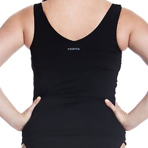 Funkita Form Still Black Zip Front Tankini Still Black FF04L00090