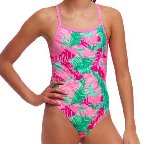 Funkita Girls Single Strap One Piece FKS030G Tropic Palm