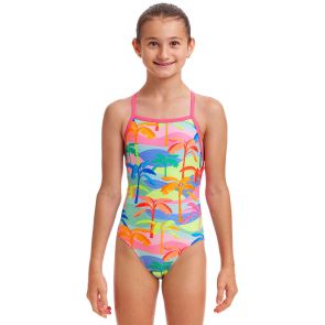 Funkita Girl Strapped In One Piece FKS034G Poka Palm