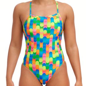 Funkita  Ladies Tie Me Tight One Piece FKS036 Blocked Dotty