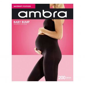 Ambra Baby Bump 200D Footless Tight AMBB200FTL Black