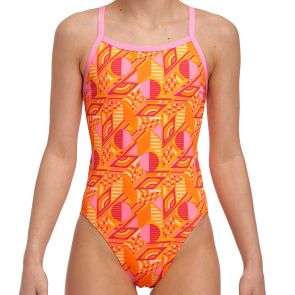 Funkita Girls Single Strap One Piece FS16G Orange Crush