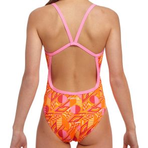Funkita Girls Single Strap One Piece FS16G Orange Crush